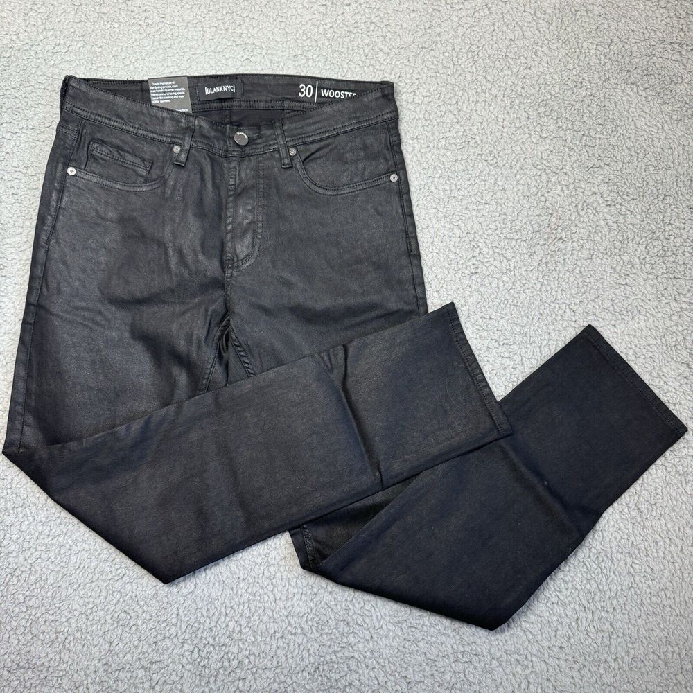 Blank NYC Men's Wooster Slim Fit Stretchy Dark Black Jeans Size 30x32 NWT